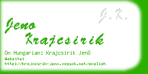 jeno krajcsirik business card